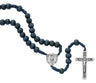 Blue Wood Bead Saint Michael Rosary