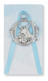 Boy Guardian Angel Crib Medal, Pewter