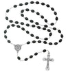 Boy's Black Wood Bead Confirmation Rosary