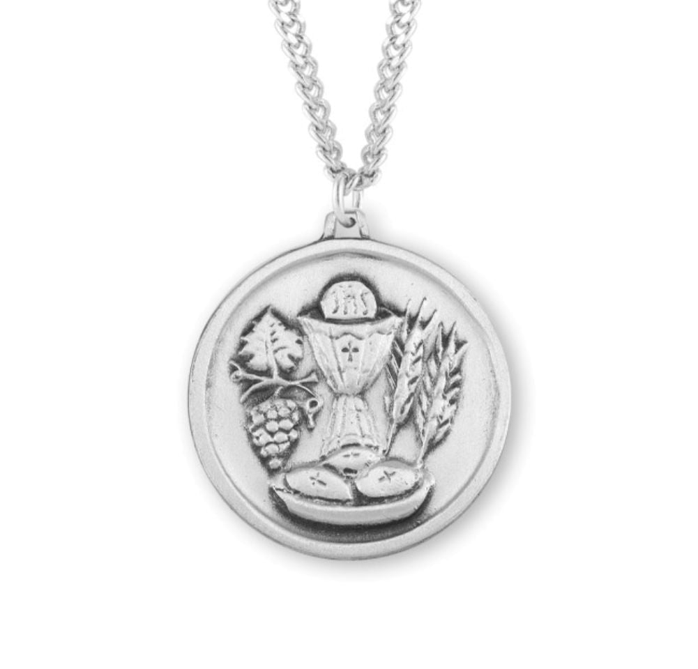 First Communion Chalice and Wheat Necklace for Boys
