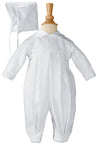 Irish Baptism Coverall with Embroidery Shamrock Cluster for Boys