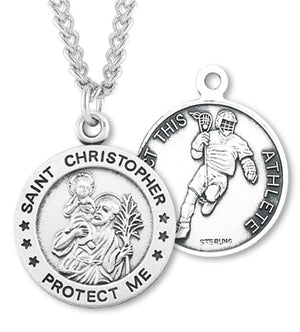 St. Sebastian Lacrosse Medal Sterling Silver for Men