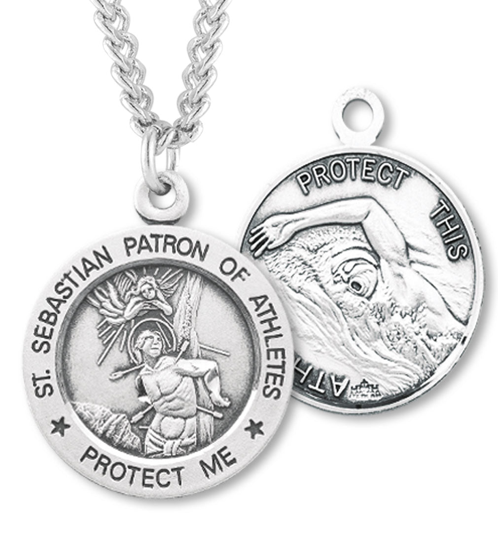 St. Sebastian Swimming Medal Sterling Silver for Women