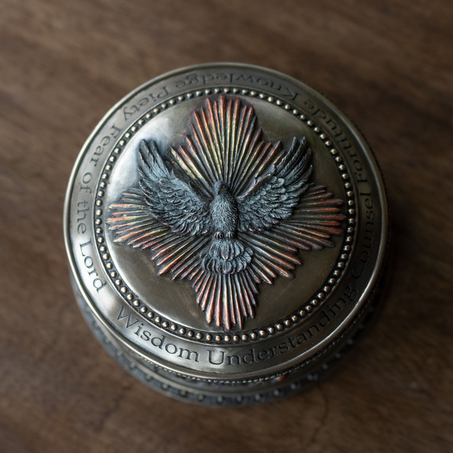 Bronze Seven Gifts of the Holy Spirit Keepsake Box | Confirmation Gift ...