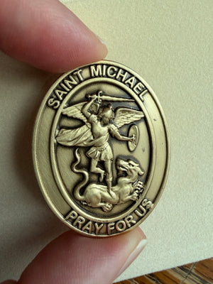 St. Michael the Archangel Oval Visor Clip