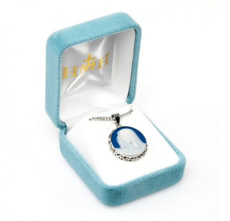 Our Lady of Sorrows Cameo Necklace | Capodimonte Porcelain | Rope Twist Frame | Made in Italy