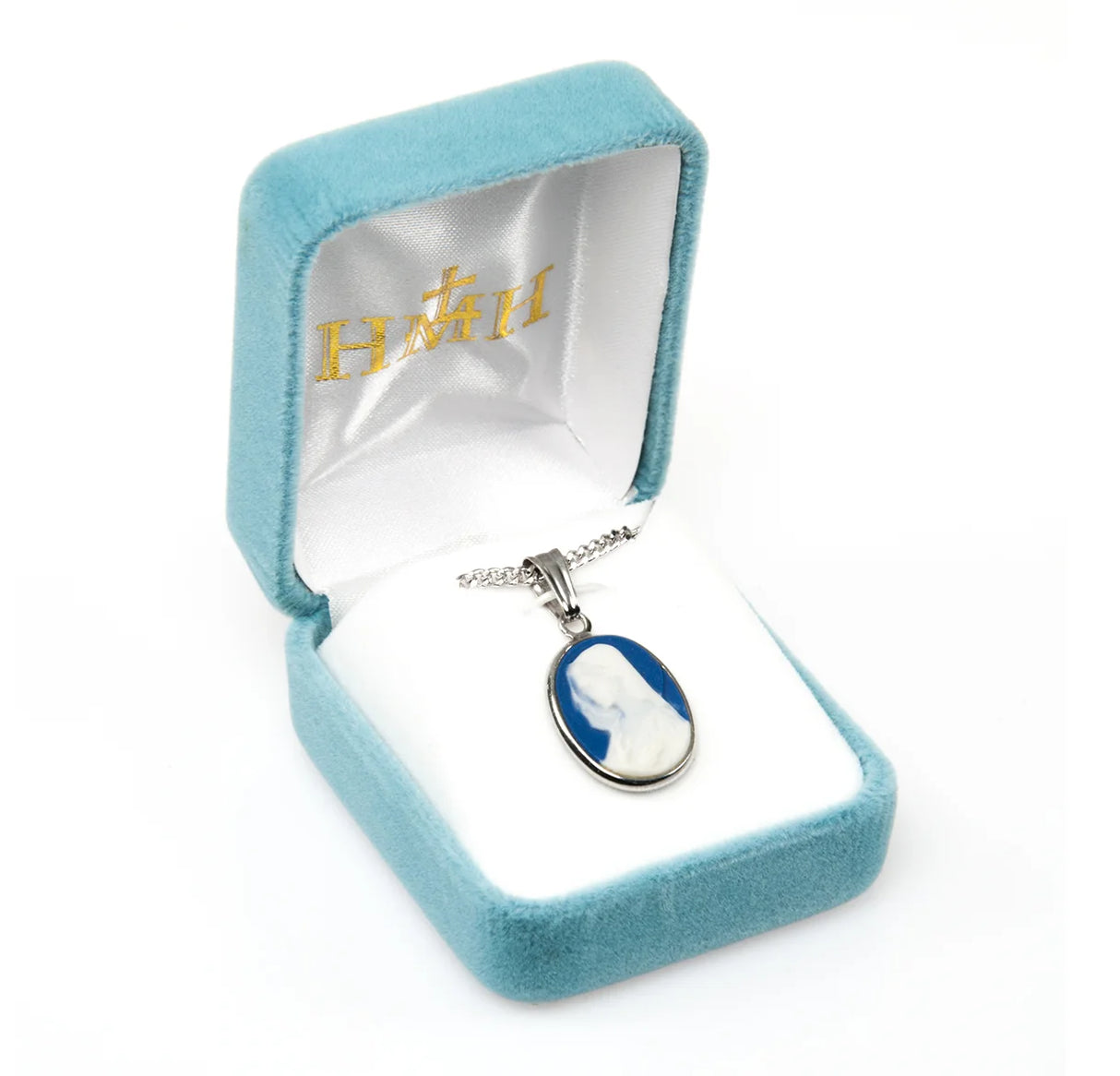Madonna Profile Cameo Necklace | Capodimonte Porcelain | Sterling Silver | Made in Italy