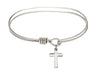 Cable Bangle Bracelet with a Cross Charm