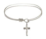 Cable Bangle Bracelet with a Cross Charm