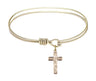 Cable Bangle Bracelet with a Cross Charm