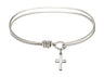 Cable Bangle Bracelet with a Cross Charm