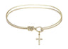 Cable Bangle Bracelet with a Cross Charm