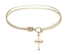 Cable Bangle Bracelet with a Cross Charm