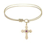 Cable Bangle Bracelet with a Cross Charm