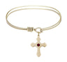 Cable Bangle Bracelet with a Cross Charm