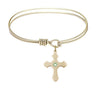 Cable Bangle Bracelet with a Cross Charm