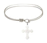 Cable Bangle Bracelet with a Cross Charm