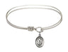 Cable Bangle Bracelet with a Cross Dove Confirmation Charm