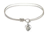 Cable Bangle Bracelet with a Guardian Angel Charm