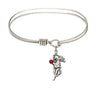 Cable Bangle Bracelet with a Guardian Angel Charm