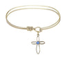Cable Bangle Bracelet with a Loop Cross Charm