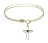 Cable Bangle Bracelet with a Loop Cross Charm