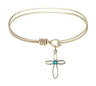 Cable Bangle Bracelet with a Loop Cross Charm