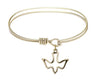 Cable Bangle Bracelet with an Open Cut Holy Spirit Charm