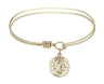 Cable Bangle Bracelet with Our Lady of Guadalupe Charm
