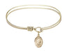 Cable Bangle Bracelet with an Oval Holy Spirit Charm