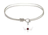 Cable Bangle Bracelet with a Petite Holy Spirit Charm and Birthstone