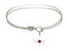 Cable Bangle Bracelet with a Petite Holy Spirit Charm and Birthstone