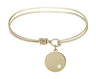 Cable Bangle Bracelet with a Plain Disc Charm