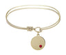 Cable Bangle Bracelet with a Plain Disc Charm