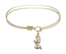 Cable Bangle Bracelet with a Praying Girl Charm