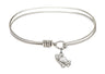 Cable Bangle Bracelet with a Praying Hands Charm