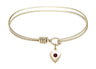 Cable Bangle Bracelet with a Puff Heart Charm