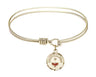 Cable Bangle Bracelet with a Red Dove Charm