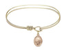 Cable Bangle Bracelet with a Saint Aidan of Lindesfarne Charm