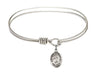 Cable Bangle Bracelet with a Saint Bede the Venerable Charm