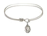 Cable Bangle Bracelet with a Saint Bonaventure Charm