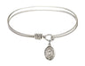 Cable Bangle Bracelet with a Saint Catherine Laboure Charm