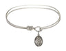 Cable Bangle Bracelet with a Saint Deborah Charm