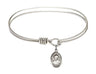 Cable Bangle Bracelet with a Saint Ignatius of Loyola Charm