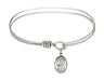 Cable Bangle Bracelet with a Saint Jane of Valois Charm