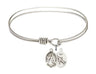 Cable Bangle Bracelet with a Saint Joseph of Cupertino Charm