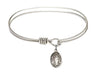 Cable Bangle Bracelet with a Saint Joseph the Worker Charm