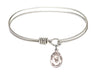 Cable Bangle Bracelet with a Saint Peter Claver Charm