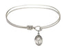 Cable Bangle Bracelet with a Saint Philomena Charm