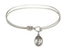 Cable Bangle Bracelet with a Saint Rocco Charm